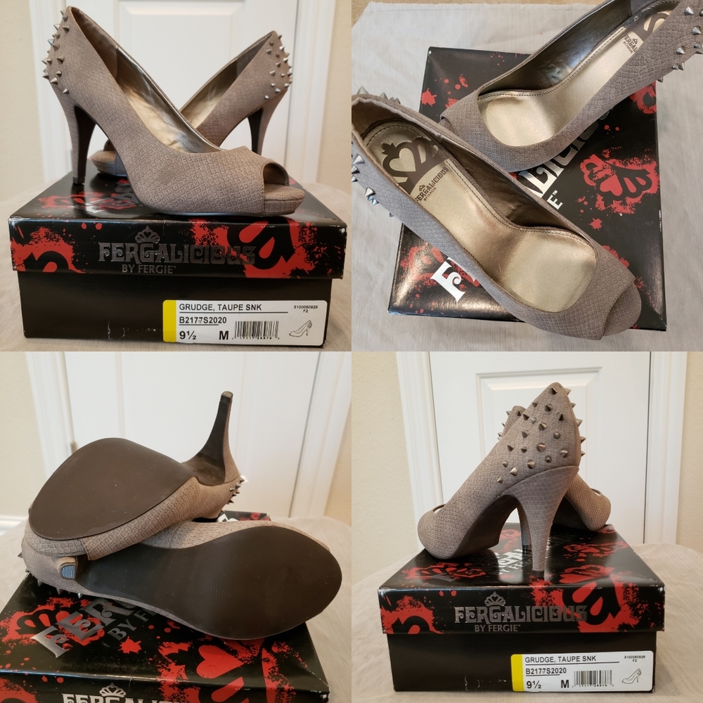 Fergalicious "Grudge" Taupe Heels- Size 9.5